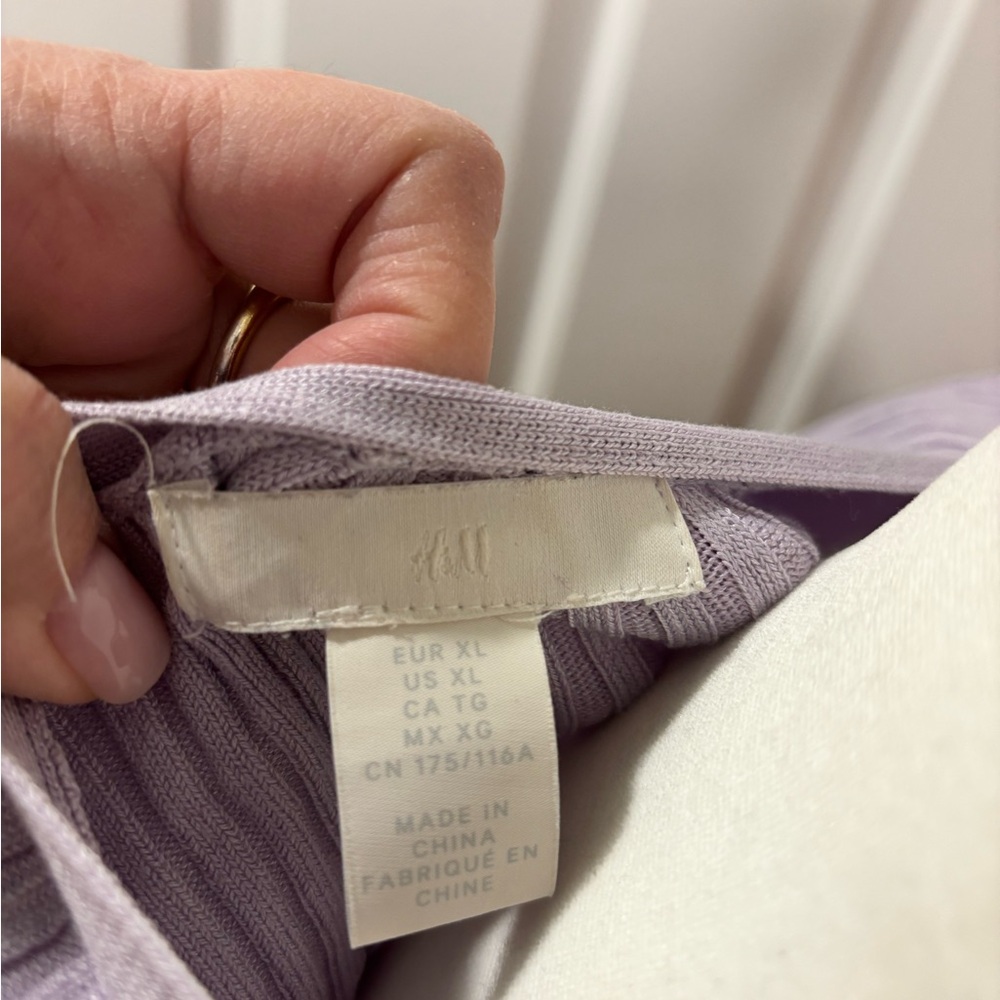 H&M Lilac Button-Up Ribbed Cardigan - Picture 4 of 5